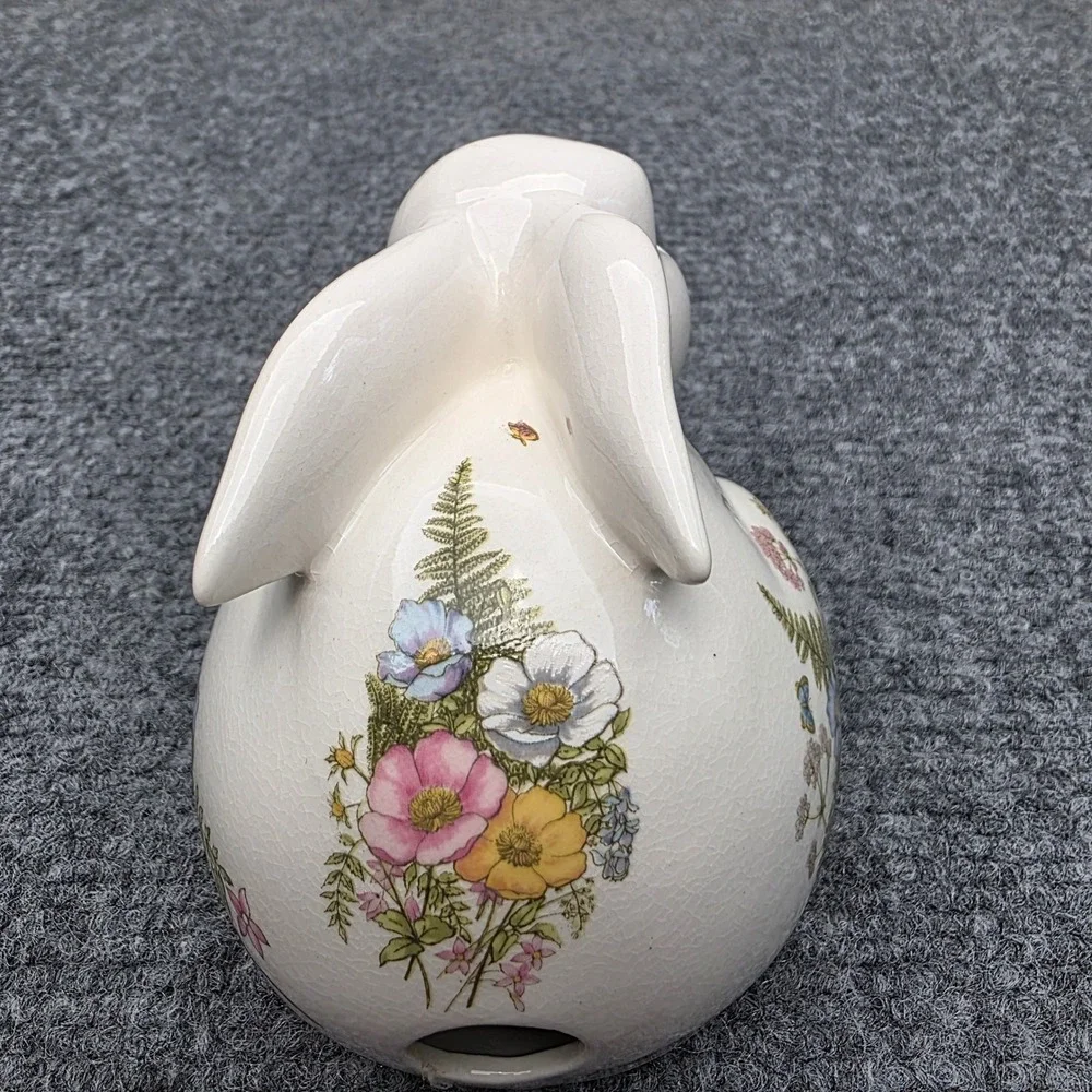 Vintage‎ CTO San Francisco Ceramic Rabbit Bank Fern Floral Pattern Made in Japan